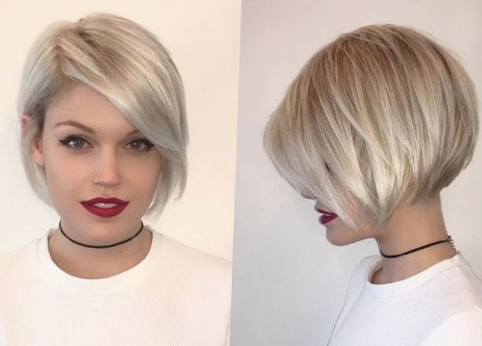 Красивое окрашивание светлых коротких волос Красивое окрашивание светлых коротких волос