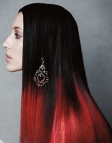 Яркое омбре для темных волос Окрашивание омбре на темные волосы с яркими цветовыми акцентами