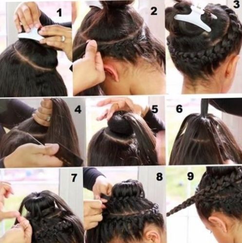 Причёски с бубликом на длинные волосы по шагам Причёски с бубликом на длинные волосы по шагам