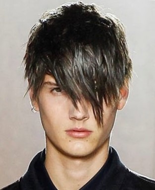 Мужские стрижки с челкой - длинной косой Мужские стрижки с челкой - длинной косой