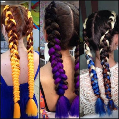 Картинки по запросу цветной канекалон