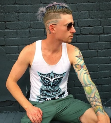 Мужская прическа с хвостиком Мужская прическа с хвостиком