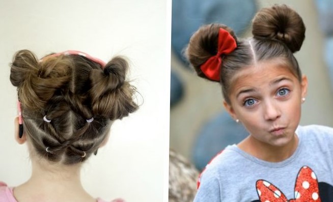 Прическа два пучка для девочки в садик Прическа два пучка для девочки в садик