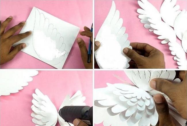 Крылья для ангела, шаблон и образец