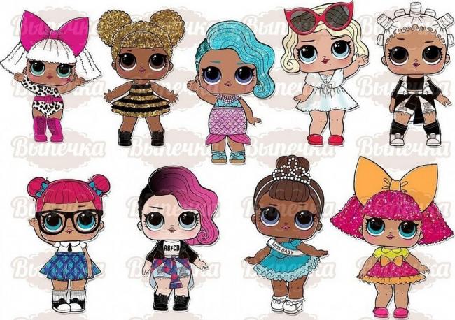 Шаблоны кукол ЛОЛ для поделок из бумаги