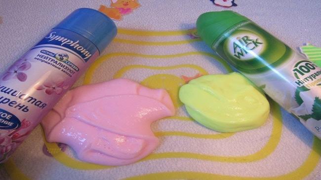 Приготовление слайма из лака для волос