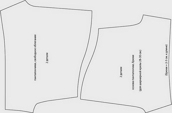 Выкройка одежды для куклы