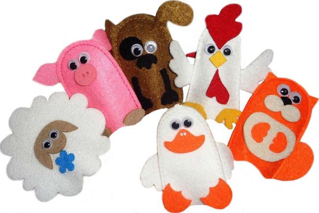 Мини игрушки из фетра на пальцы