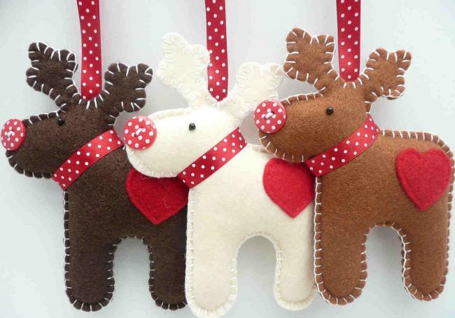 Новогодние поделки из фетра на елку
