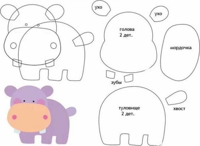 Выкройка бегемотика