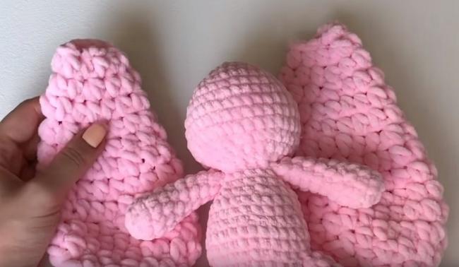 Ушки зайки получаются очень длинными