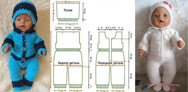 Меняя цвет ниток, можно получить оригинальную одежду для пупсика