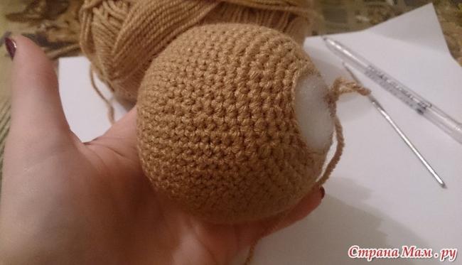 Так выглядит готовая голова, наполненная синтепоном