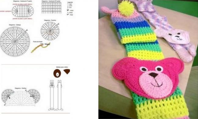 Мишка-обнимашка в виде шарфа