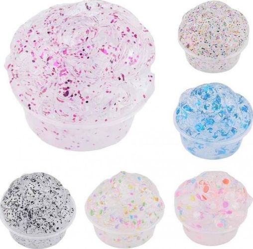 Прозрачный лизун с различными блестками