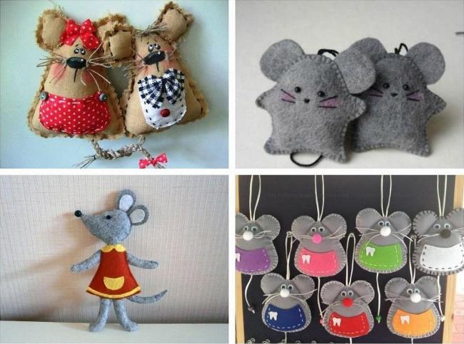 Мышки, сшитые из ткани