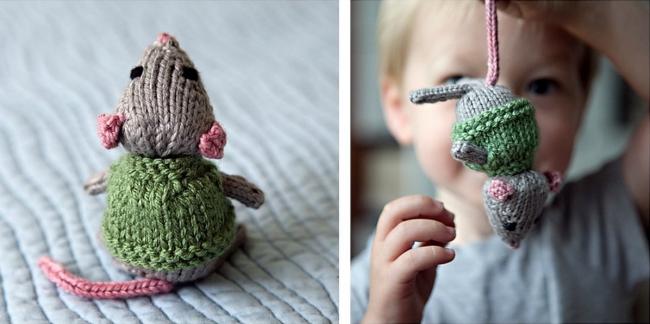 Милый игрушечный мышонок очень нравится детям