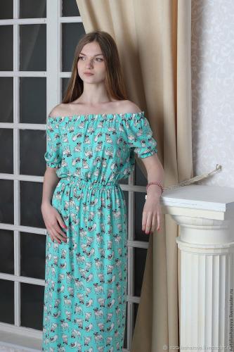 Платье с кулисками и резинками