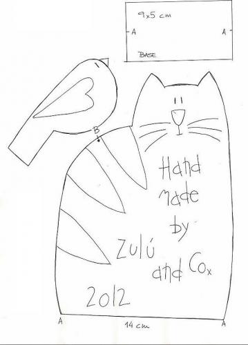 Выкройка полосатой кошки