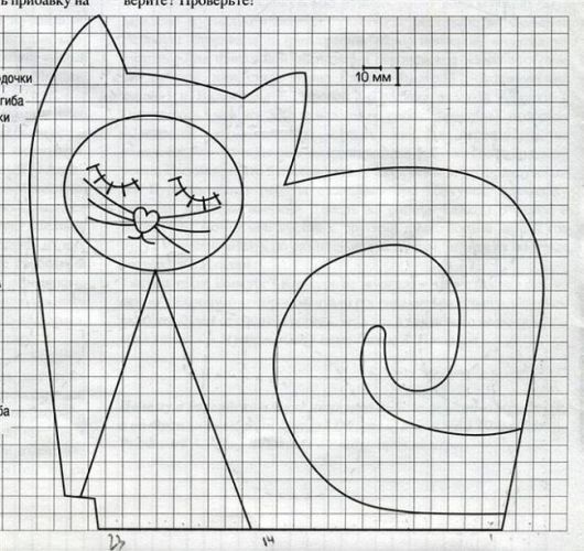 Розовая кошечка выкройка