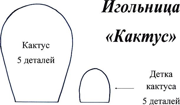 Выкройка для игольницы-кактуса