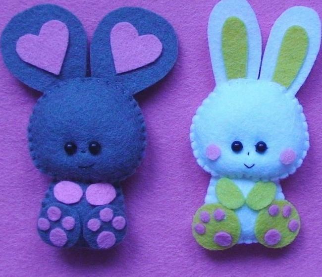 Зайка из фетра