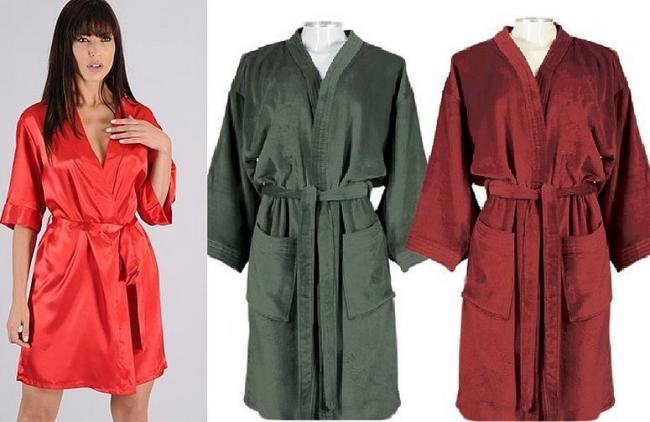 Шелковый халат с запахом