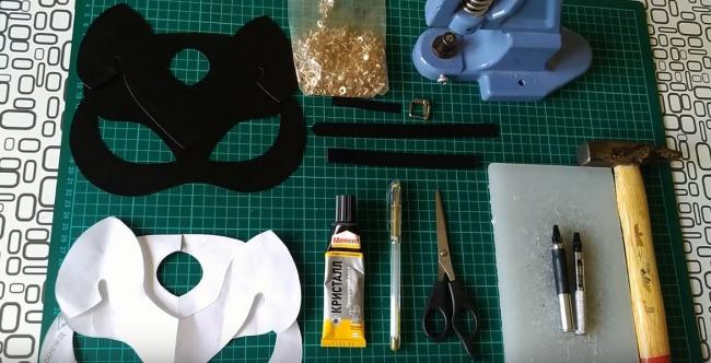 Подготовка к созданию кошачьей маски