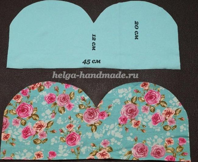 Выкройка шапки с подкладкой