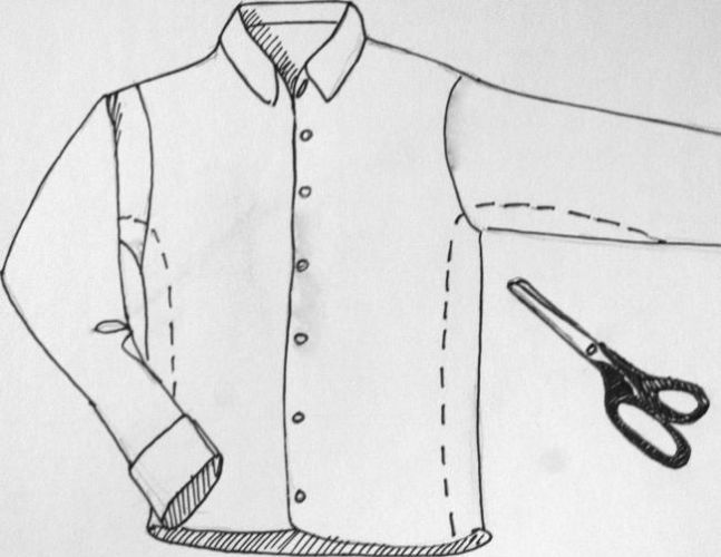 Схема для отрезания материала