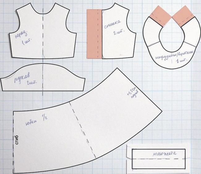 Выкройка платья для Бэби Борн