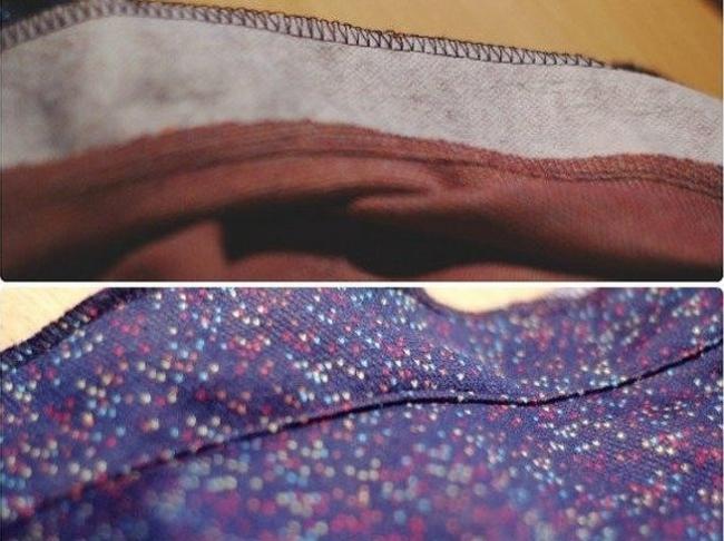 Проутюживание обтачки