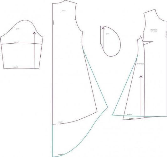 Выкройка с перепадом длины