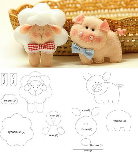 Свинка из фетра