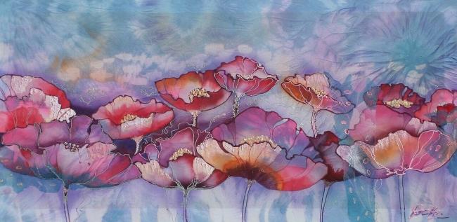 Маки на шелке