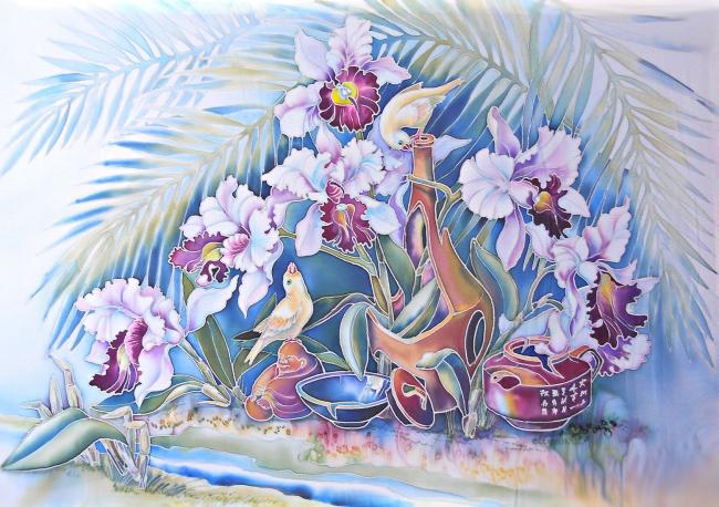 Птицы у цветов