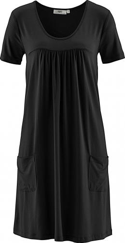 Трикотажное платье-блузон с коротким рукавом