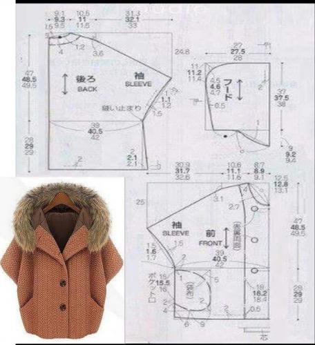 Выкройка шубы с капюшоном