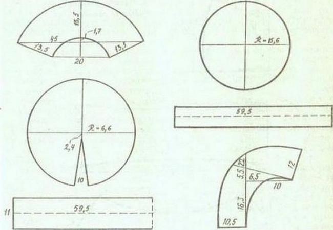 Берет, выкройка из ткани