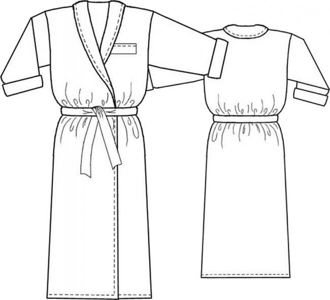 Эскиз кимоно с запахом