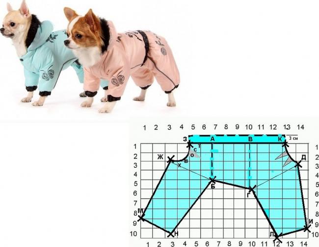 Выкройка для пошива одежды с капюшоном для чихуахуа