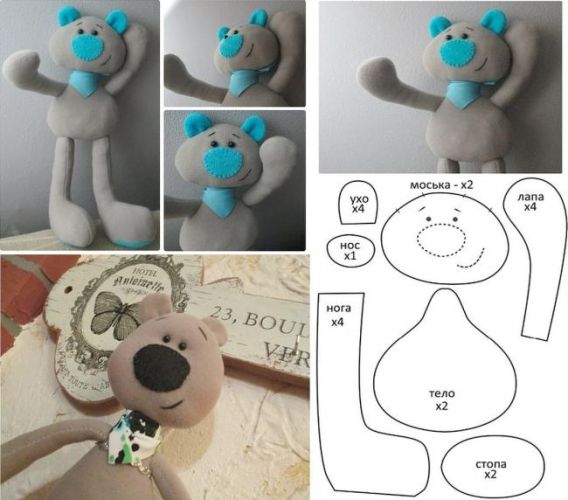 Принцип изготовления серого мишки
