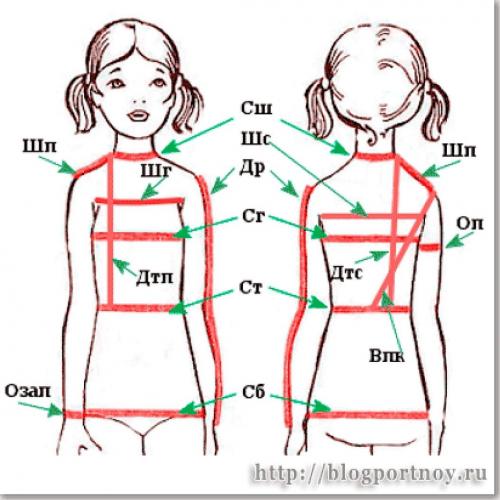 Порядок снятия отдельных мерок