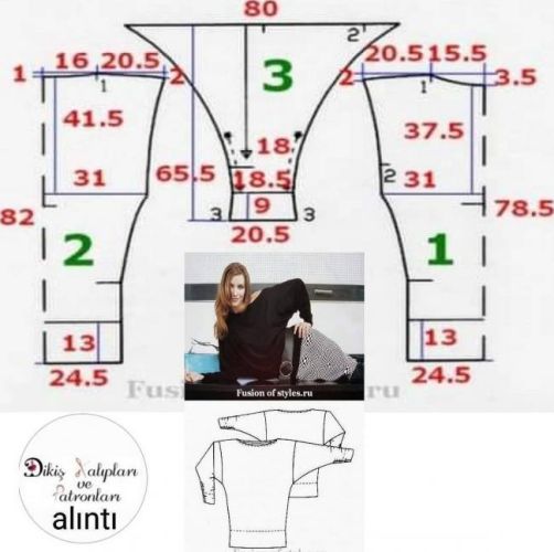 Выкройка рукавов летучая мышь
