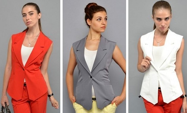 Женский жилет с воротником