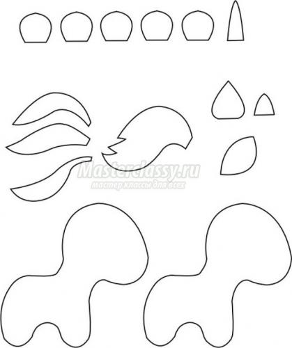 Выкройка для фетрового единорога