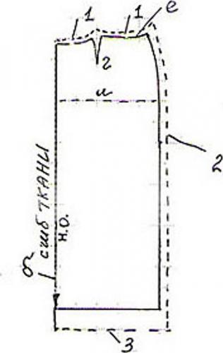 Переднее полотнище прямой юбки