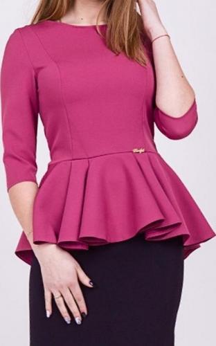 Как выглядит выкройка с баской платья