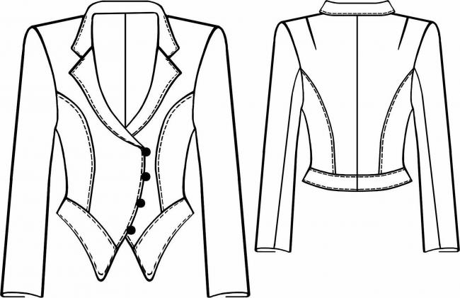 Выкройка пиджака с баской
