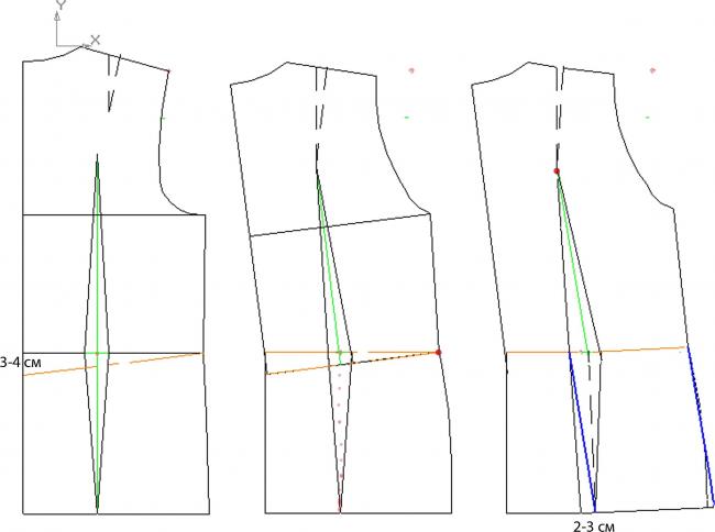 Выполнение контурной двухконечной вытачки